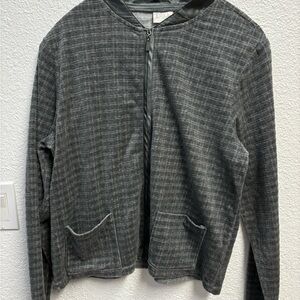 90s Y2K Erika Women's Charcoal Checkered Blazer